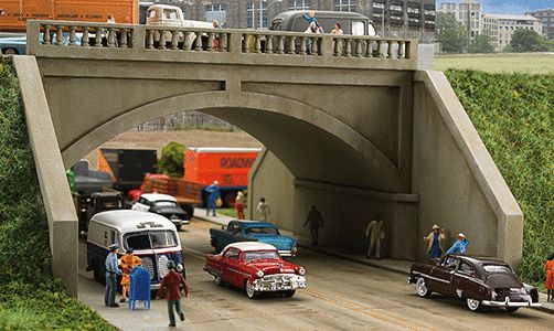 Arched Road Bridge - Street System -- Kit - 7-3/4 x 10-3/8 x 3-7/8&quot; 19.7 x 26.4 x 9.8cm; Opening: 4-5/8&quot; 11.8cm