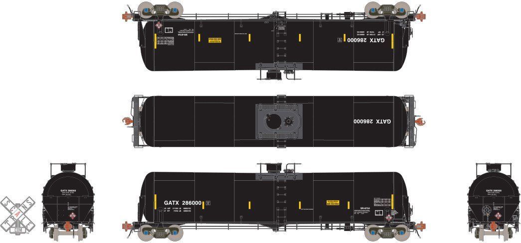 Rivet Counter HO Scale TrinityRail 31K Crude Oil Tank Car, GATX with Half Ladder