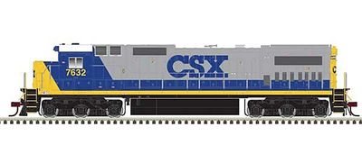 Atlas - GE DASH 8-40C w/Front Ditch Lights - ESU LokSound &amp; DCC - Master(R) Gold -- CSX (YN2, gray, blue, yellow, white Roof)