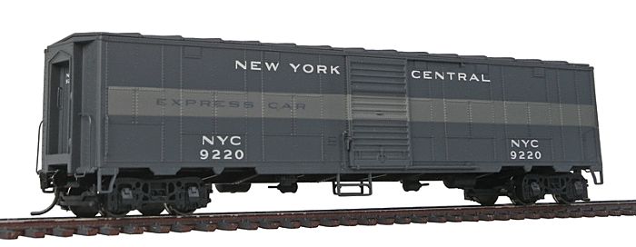 WalthersProto-50&#39; NYC-Style Express Boxcar (Converted Troop Sleeper) - Ready To Run -- (2-Tone Gray)