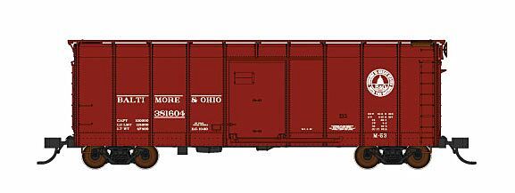 Fox Valley Models - N Scale - B&amp;O Class M-53 Wagontop Boxcar w/Flat Doors - Ready to Run -- Baltimore &amp; Ohio