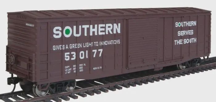 Walthers Mainline 50&#39; Waffle Side Boxcar - Ready To Run -- Southern Railway #530177 (Youngstown Doors)