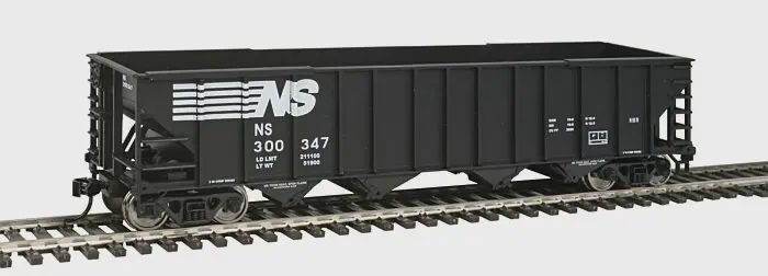 Walthers Mainline 50&#39; 100-Ton 4-Bay Hopper - Ready to Run -- Norfolk Southern #300347 (black, white)