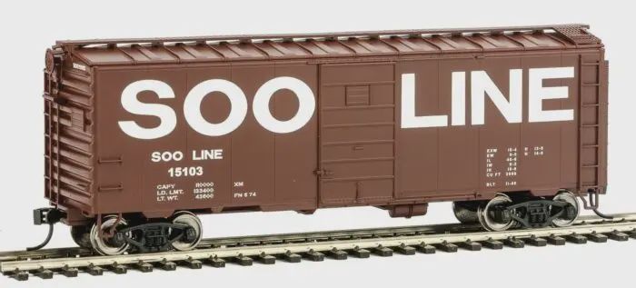 Walthers Mainline-40&#39; PS-1 Boxcar - Ready to Run -- Soo Line (Boxcar Red, Billboard Lettering)