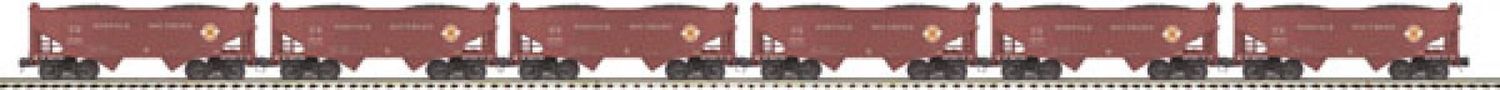 MTH-O Scale Premier 6-Car 2-Bay Offset Hopper Car Set