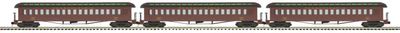 Like New - MTH Premier-O Scale Premier 3-Car 64&#39; Woodsided Passenger Set