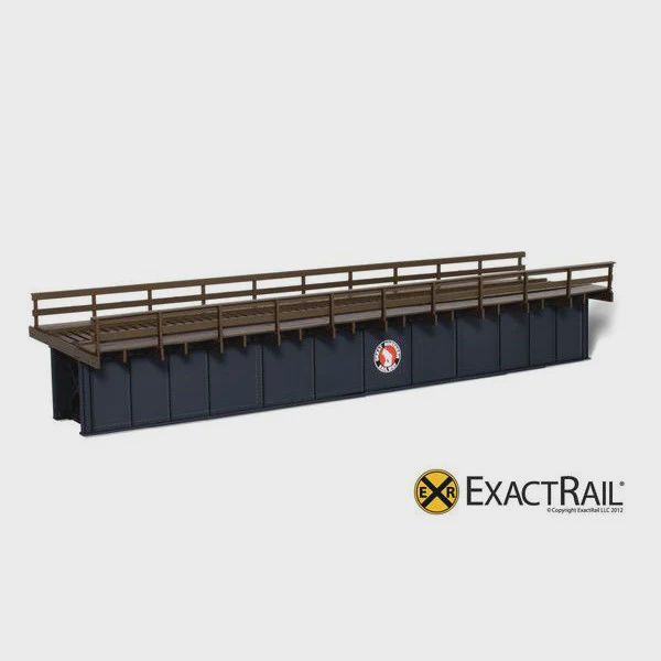 ExactRail-HO Scale: 72&#39; Deck Plate Girder Bridge, Wood Handrails