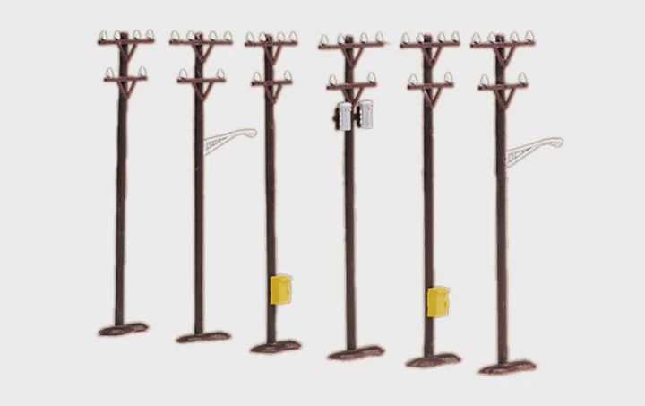 MTH-Telephone Pole Set (6 Piece)