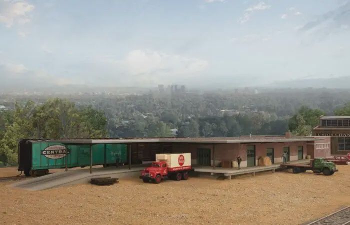 Walthers Cornerstone -Mid-Century Modern Freight Station -- Kit - 27-3/4 x 8-1/2 x 2-3/4&quot; 70.5 x 21.5 x 6.9cm