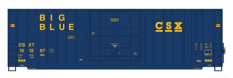 InterMountain - Gunderson 50&#39; High Cube Boxcars w/Modern Ends - Single Door - CSX Big Blue