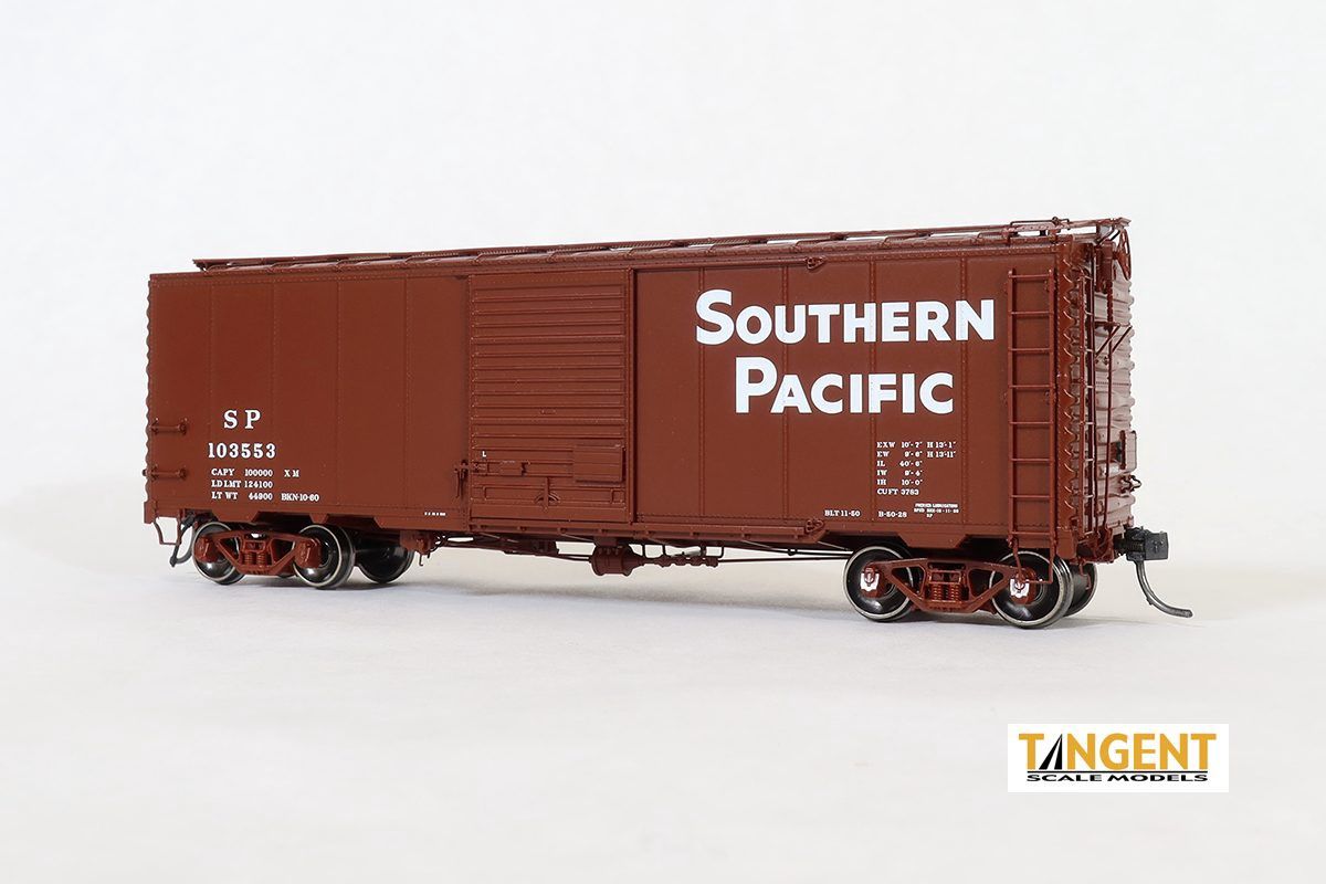 Pre-Owned, Like New-Tangent-Southern Pacific (SP) Brown “Repaint 1960+” Pullman Standard 40′ Boxcar w/ 7′ Door