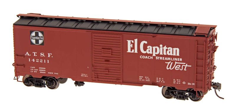 Pre-Owned, Like new - Intermountain 45833 HO Scale 40' Modified AAR Boxcar Santa Fe "El Capitan" ATSF #142247