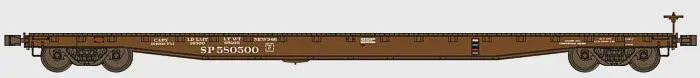 Pre-Owned, Like New - Wheels of Time - Gunderson SP Class F-70-43 Standard-Deck Flatcar - Ready to Run -- Southern Pacific #580612 (As-Delivered, Boxcar Red w/ACI Label)