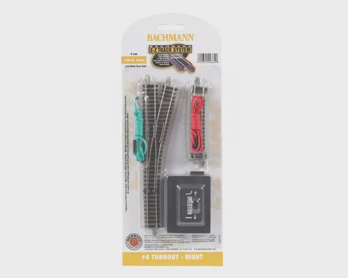 Bachmann 44864 - N  #4 Turnout w/Nickel Silver Rail &amp; Gray Roadbed - E-Z Track(R) -- Right Hand