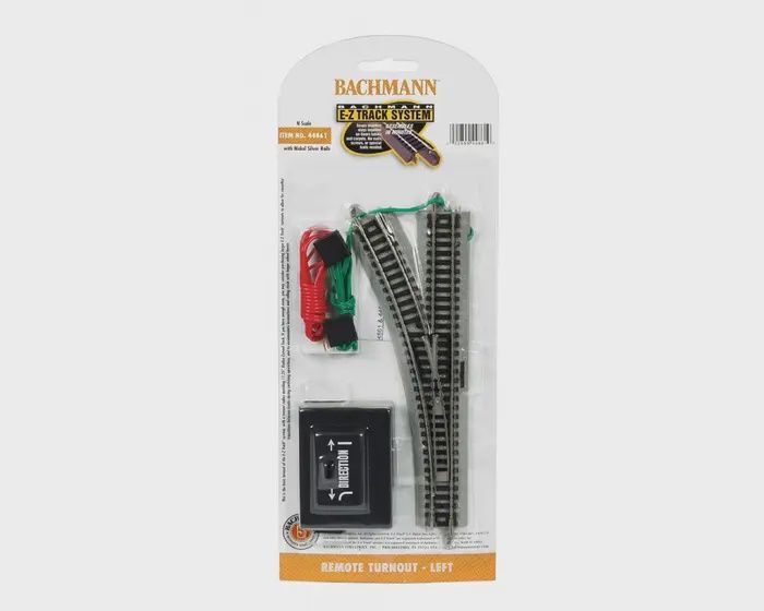 Bachmann 44861 - N Remote Turnout w/Nickel Silver Rail &amp; Gray Roadbed - E-Z Track(R) -- Right Hand - 11.25&quot; (28.6 cm) Radius