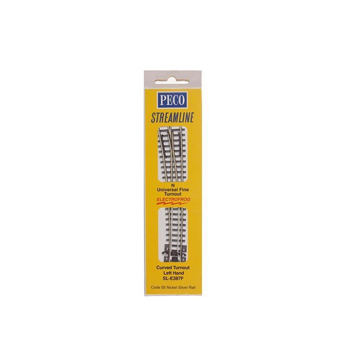 PECO SL-E387F -  N Code 55 LH Electrofrog Curved Double Radius Turnout