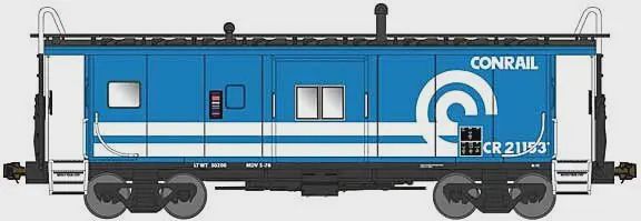 Bluford Shops-International Car Bay Window Caboose Phase 4 - Ready to Run -- Conrail #21151 (blue, black, white, Large Logo)