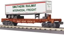 MTH RailKing - 30-76895 --Flat Car w/40’ Trailer - Southern  Car #124309