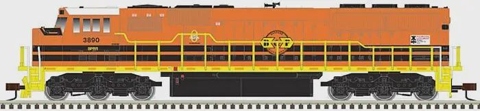 Atlas - N EMD SD60M with Ditch Lights - ESU LokSound and DCC - Master Gold(TM) -- Buffalo &amp; Pittsburgh #3888 (orange, yellow, black)