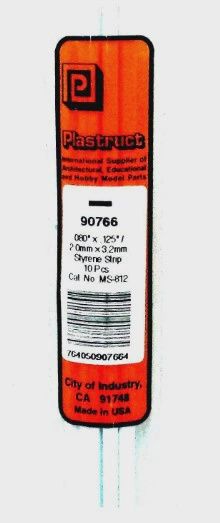 Plastruct 90766 - Styrene Strips .080&quot; x .125&quot; (10 Pieces)