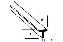 Plastruct-Styrene Structural Shapes - Tees -- 1/8 x 15&quot; Long pkg(7)
