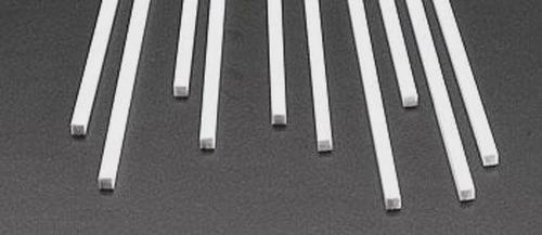 Plastruct 90780 - .125&quot; x 10&quot; x .125&quot; Square Styrene Rod (Pack of 10)