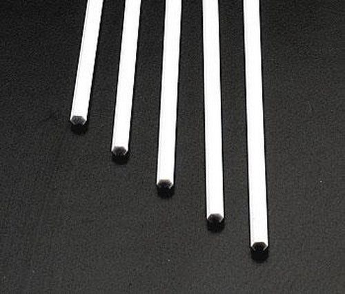 Plastruct-.125&quot; x 10&quot; Hexagonal Styrene Rod (Pack of 5)