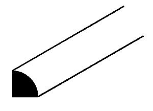 Plastruct- .030&quot; x 10&quot; x .030&quot; Quarter-Round Styrene Rod (Pack of 10)