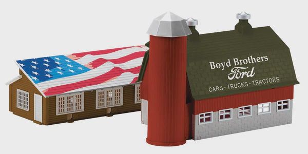 K-Line 6-22398 - O Barn and Chicken Coop with Boyd Bros. Ford Advertising Kit