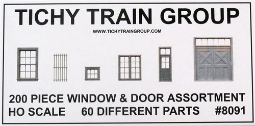 Tichy Train Group 8091 - HO Window and Door Assortment (200)