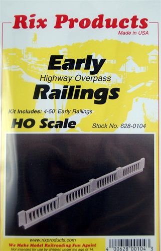 Rix Products HO 628-0104 - Early Highway Overpass Railings (4)
