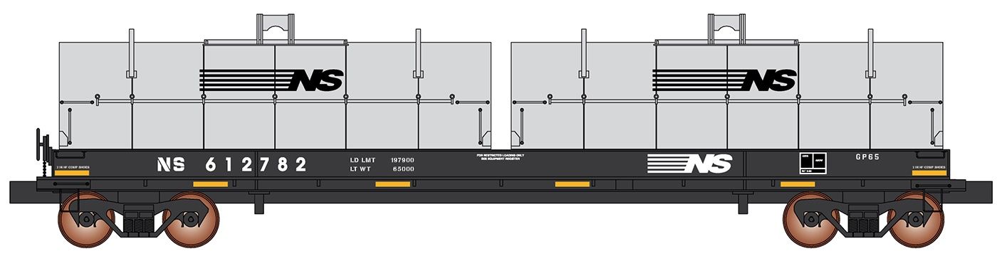 InterMountain #32569 - Evans 100 Ton Coil Car - Norfolk Southern - Grey Hoods, Road Number: 612742