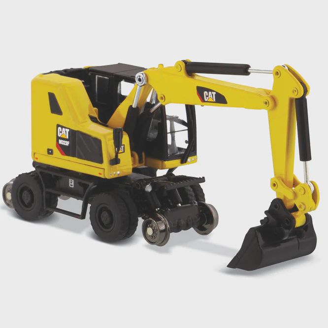 Diecast Masters-1:87 Cat® M323F Railroad Wheeled Excavator, Safety Yellow Color