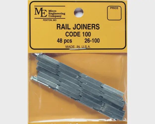 Micro Engineering 26-100 - HO Rail Joiners, Metal Code 100 Slip-On (48)