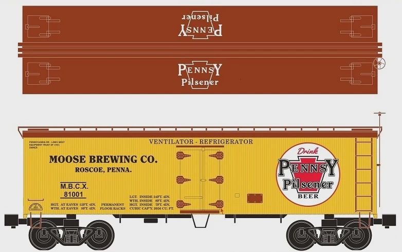Ready Made Trains (RMT) 86199-95 - O Scale - 36&#39; Wood Side Reefer Car Pennsy Pilsener Beer