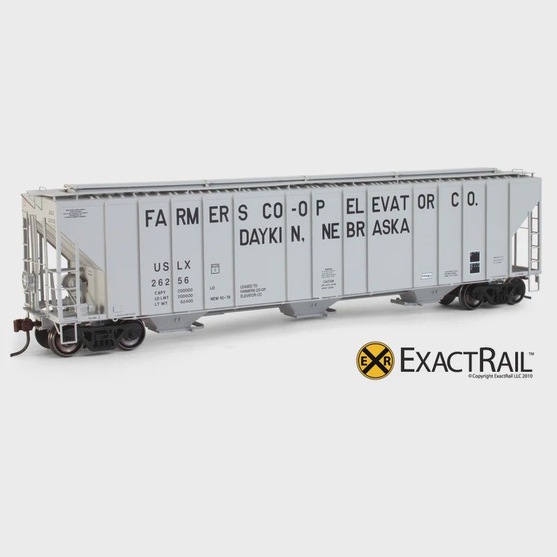 ExactRail - HO - Evans 4780 Covered Hopper - Daykin Farmers CO-OP/USLX