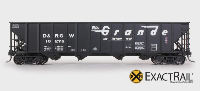 ExactRail - HO - Bethlehem 3483 Hopper - D&amp;RGW - &#39;As Delivered&#39; #16358, Road Number: 16358