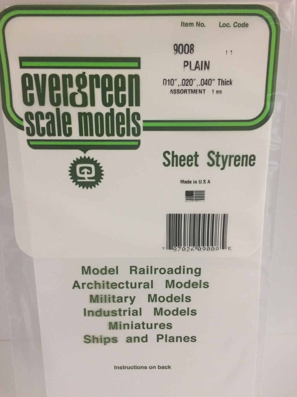 9008 PLAIN OPAQUE WHITE POLYSTYRENE THREE SHEET ASSORTMENT PACK