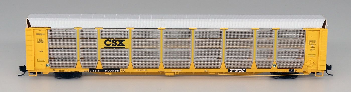 InterMountain 19455 - N Bi-Level Auto Rack - CSX - TTGX Flat Car (White Roof), Road Number: 150647