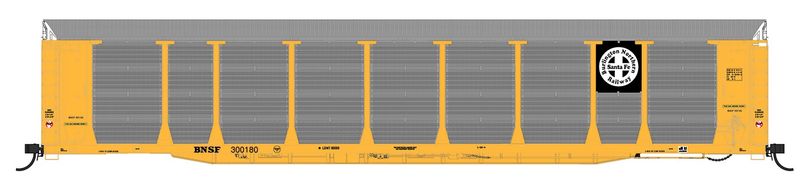 InterMountain 194111 - N Bi-Level Auto Rack - BNSF - Black &amp; White Herald