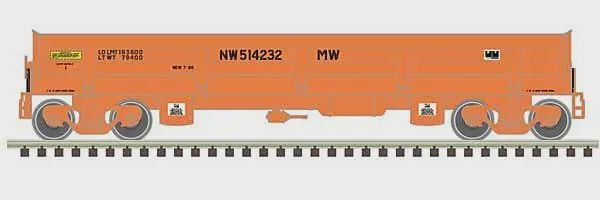 Atlas 50006056 - N - Difco Side-Dump Car - Ready-to-Run - Master(R) -- Norfolk and Western 514232 (orange)