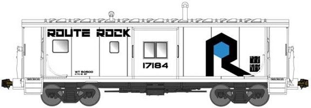 Bluford Shops - International Car Bay Window Caboose Phase 4 Rock Island (ROCK) - N Scale