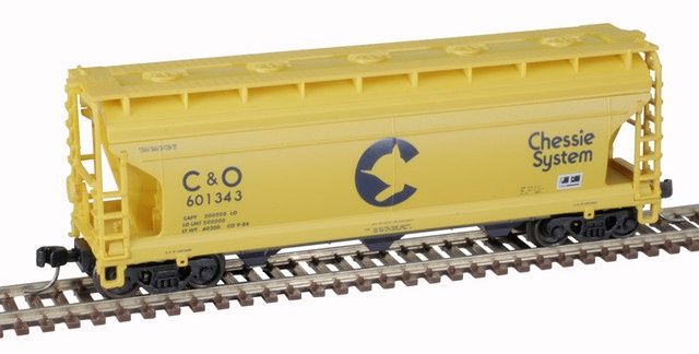 Atlas 50006113 -N- ACF® 3560 Covered Hopper Chessie (C&amp;O) 601343 - N Scale