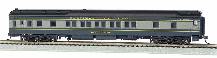 Bachmann- Silver Series HO 13903 Heavyweight 80&#39; Pullman Sleeper Car with LED Lighted Interior, Baltimore and Ohio &quot;Loch Lomond&quot;