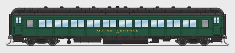 PRE-OWNED-Broadway Limited- HO Maine Central 80&#39; Passenger Coach Set A (Set of 2) #6444