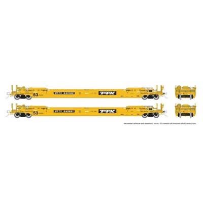 Rapido 401062 - HO Gunderson 53&#39; Husky Stack Well Car 6-Pack TTX