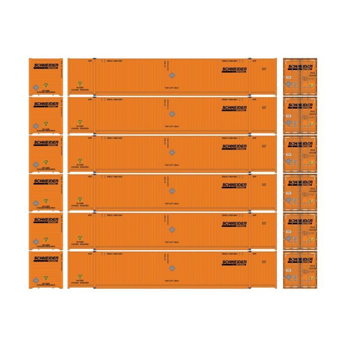 Athearn 28524 - HO 53ft CIMC Container, Schneider 6-Pack #2