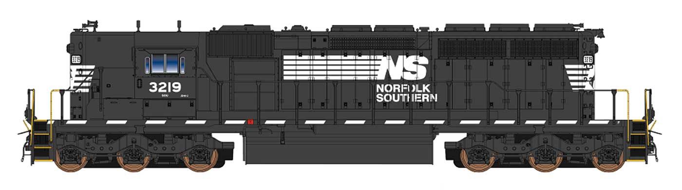 InterMountain 69388S - N Scale - SD40-2 - DCC &amp; Sound - Norfolk Southern High Hood, Road Number: 3219