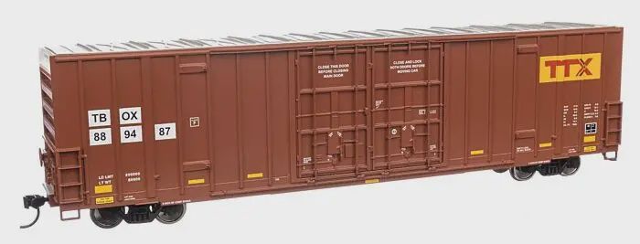 Walthers - 60&#39; High Cube Plate F Boxcar - Ready to Run -- TTX TBOX, Road Number: 889487