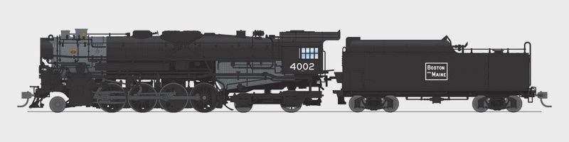 Broadway Limited 7881 Boston &amp; Maine 2-8-4 Berkshire, T1a #4007